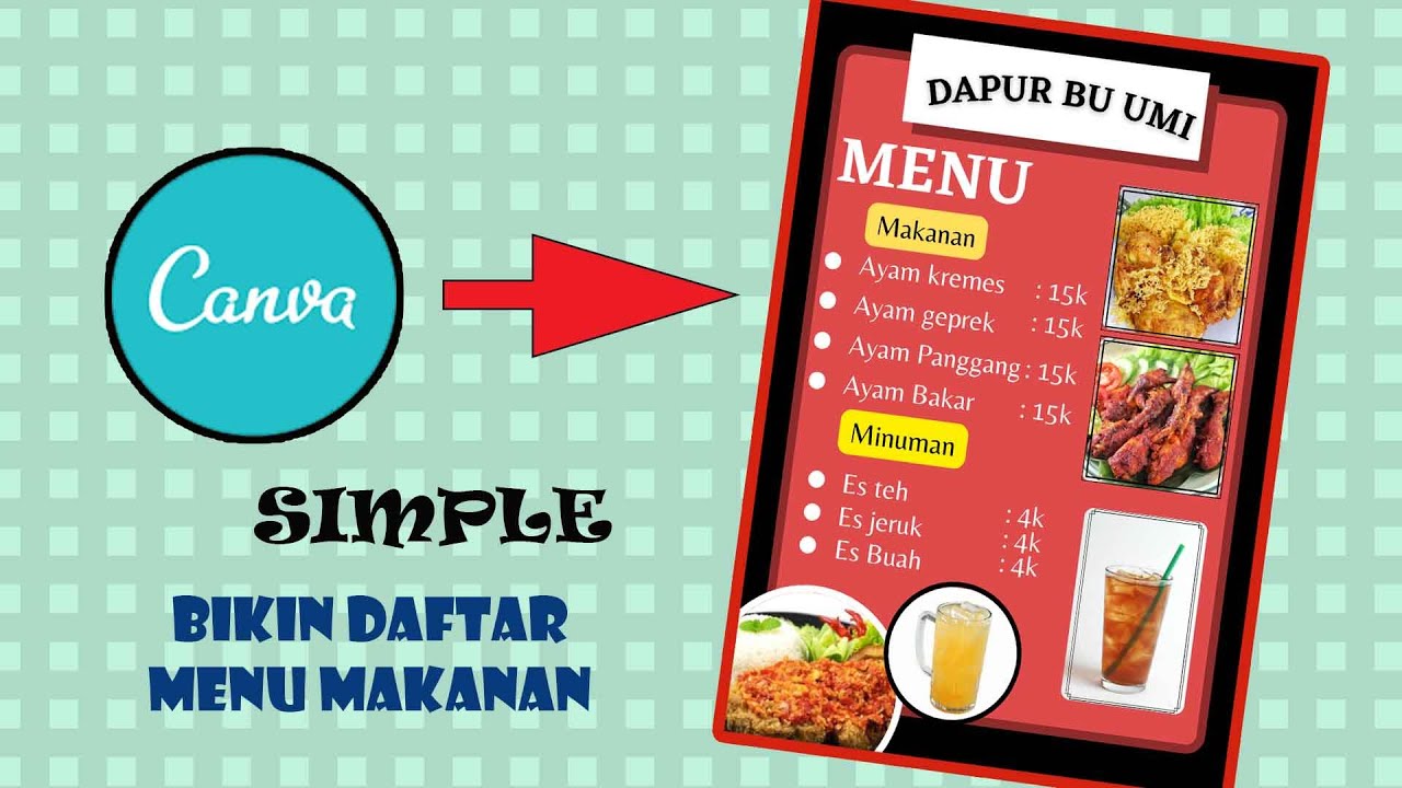 Cara membuat daftar menu makanan cuma menggunakan android
