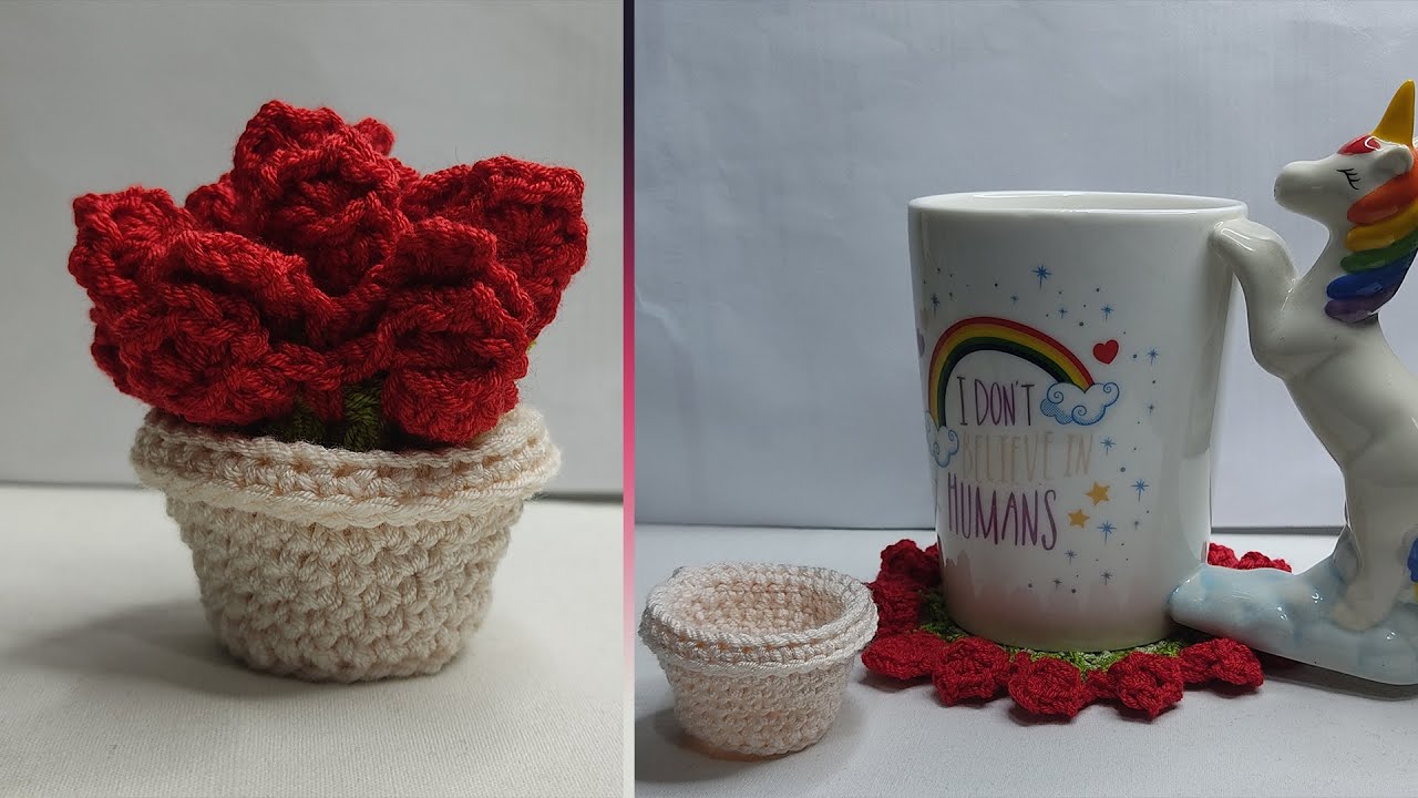 Sürprizli Saksı | Mini Çiçekli Saksı Bardak Altlığı