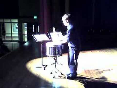 Kerry Webb playing snare at talent show