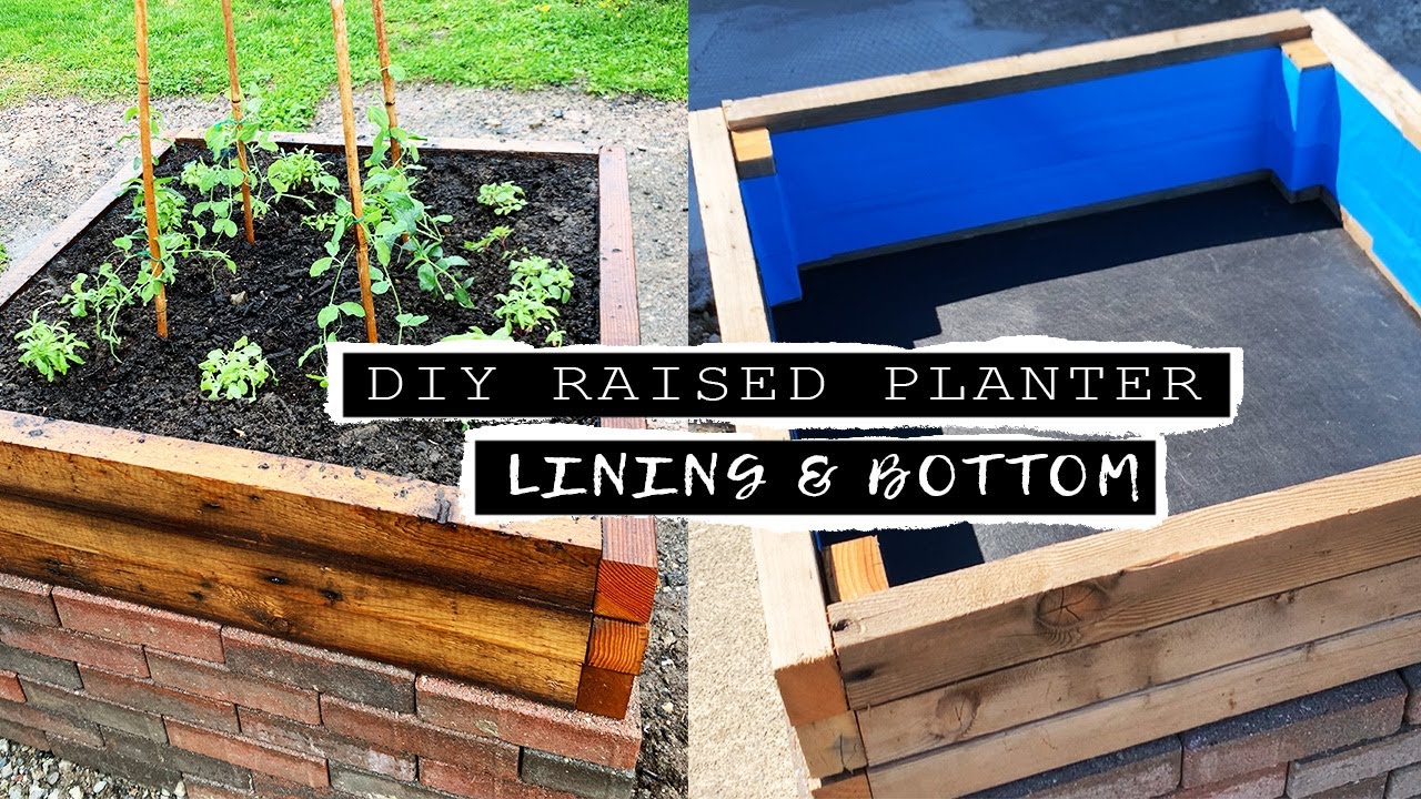 Diy Raised Planter Box How To Add Waterproofing Liner And Bottom Youtube - What To Put Under Raised Garden Beds