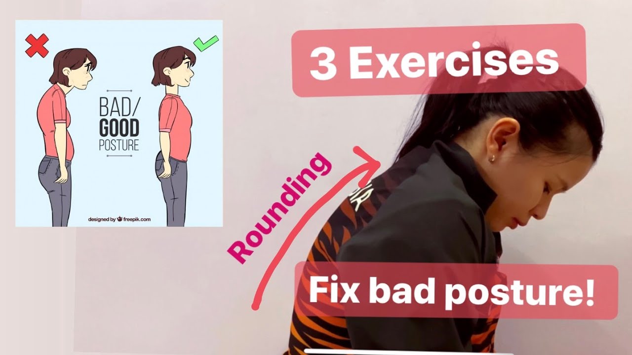 Fix Rounded Back (Gone in 3 steps!) 三个方法改善驼背！ - YouTube