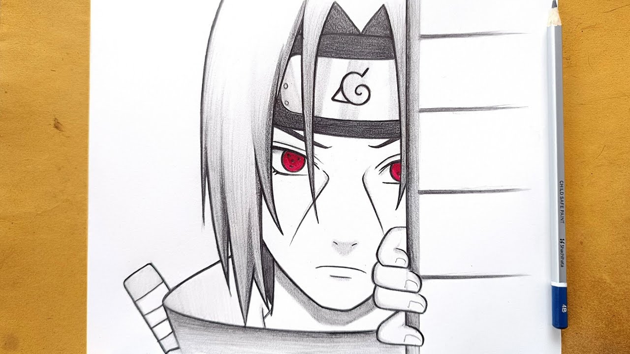 How to draw Itachi uchiha from Naruto shippuden || Easy drawing ideas for beginners