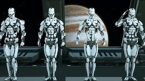 Robot Soldiers Saluting On Spaceship Stock Motion Graphics