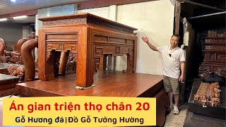 Án gian thờ gỗ hương đá triện thọ Độc đáo & Mới lạ | Đồ Gỗ Tưởng Hường