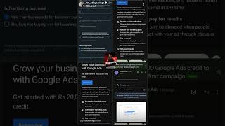 Google Ads ₹20,000 Credit 😳 | Instagram Boost Setup | Mini Vlog #shorts