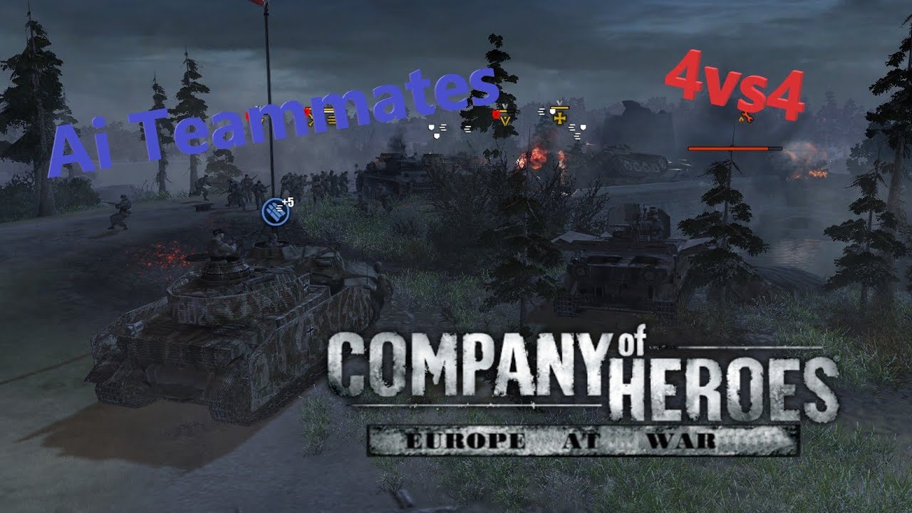 Company of Heroes Skirmish With CPU (Wehrmacht) 4vs4 Expert [Europe At War mod]