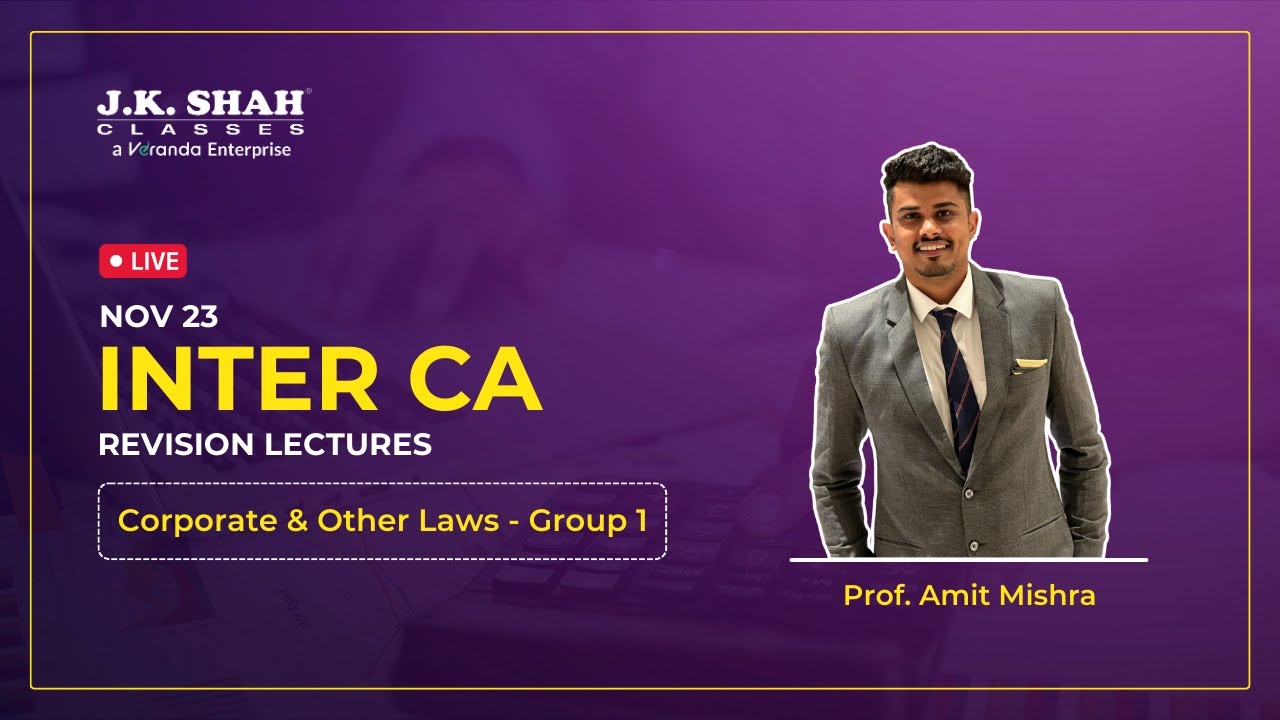 CA Inter Nov23 Law Marathon Revision Lecture Part 1 - YouTube