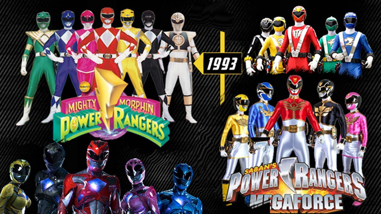 La evolución de los Power Rangers a lo largo de los años - YouTube