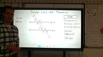 Vocabulary used for Parallel Lines cut by a Transversal