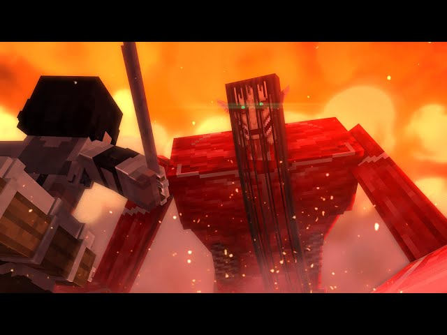 Eren vs Armin (colossal) final fight - Minecraft Animation class=