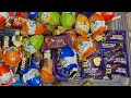 ASMR kinder, joy chocolates, dairy milk biscuits, lollipop lays #asmr ￼#chocolate #kinderjoy #anaya￼