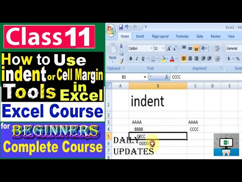 11 The Indent or Cell Margin In Excel 2007 2010 free Educational video Tutorials in Hindi Urdu