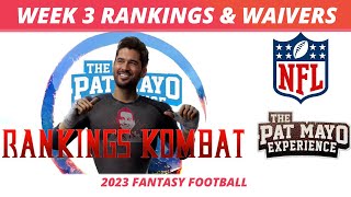 2023 Week 3 Rankings, Starts, Sits | 2023 Week 3 Waiver Wire Pickups | Fantasy Football Rankings