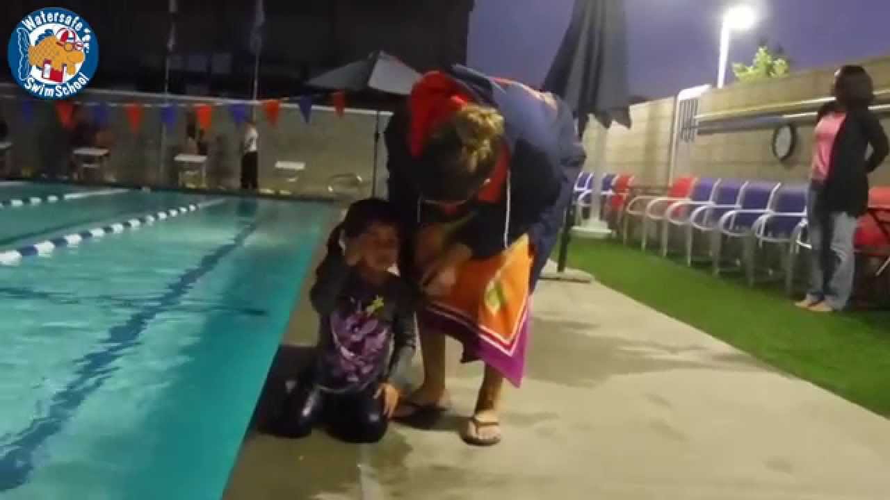 Addison's Survival Test at Watersafe Swim School, Los Alamitos, 9 16 15