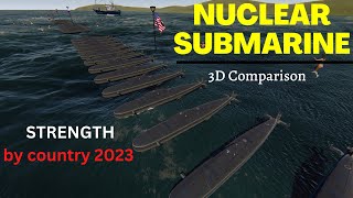 Submarine Fleet Strength by Country 2023 |Countries Submarines Comparison 3D Animated Video