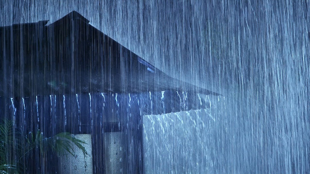 Relax & Fall Asleep Fast with Strong Rainstorm & Mighty Thunder Sounds on Tin Tent Roof
