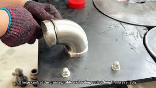 Automatic Pipe Fitting Roll Grooving Machine for Elbows, Tees and Special Fittings