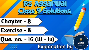 Rs Aggarwal Class 9 | Exercise 8 Q. 16 Part 2 | Chapter 8 Triangles | Md Sir Class 9