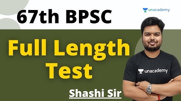 Full Length Test for  BPSC | Important Question for BPSC | 67th BPSC | Shashi Sharan