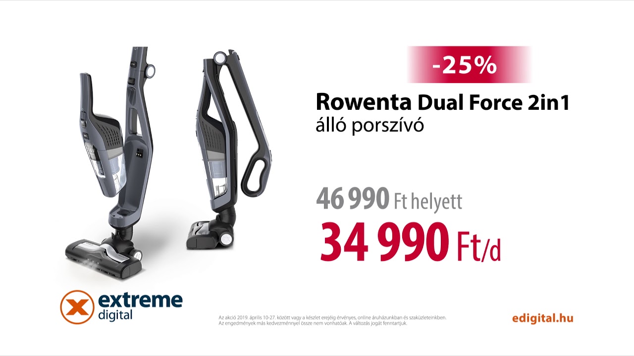 Extreme Digital - Húsvét - Rowenta RH6756WO Dual Force 2in1 álló porszívó -  YouTube