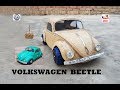 Wow super rc volkswagen beetle 1965  how to make cardboard beetle  diy   electric toy car