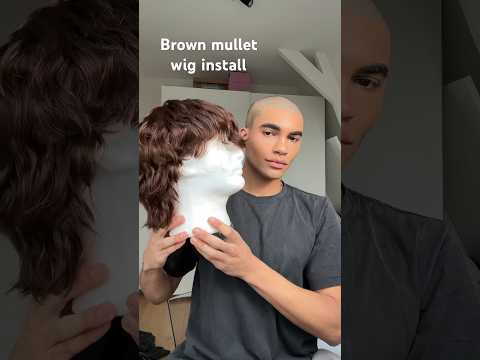 BROWN MULLET WIG INSTALL FOR MEN 🤎🔥 #fulllacewigs #lacefrontwig #hairstyles