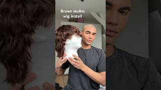 BROWN MULLET WIG INSTALL FOR MEN 🤎🔥 #fulllacewigs #lacefrontwig #hairstyles