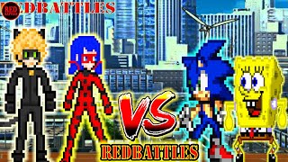 Sonic & Spongebob Vs Ladybug & Cat Noir - M.u.g.e.n