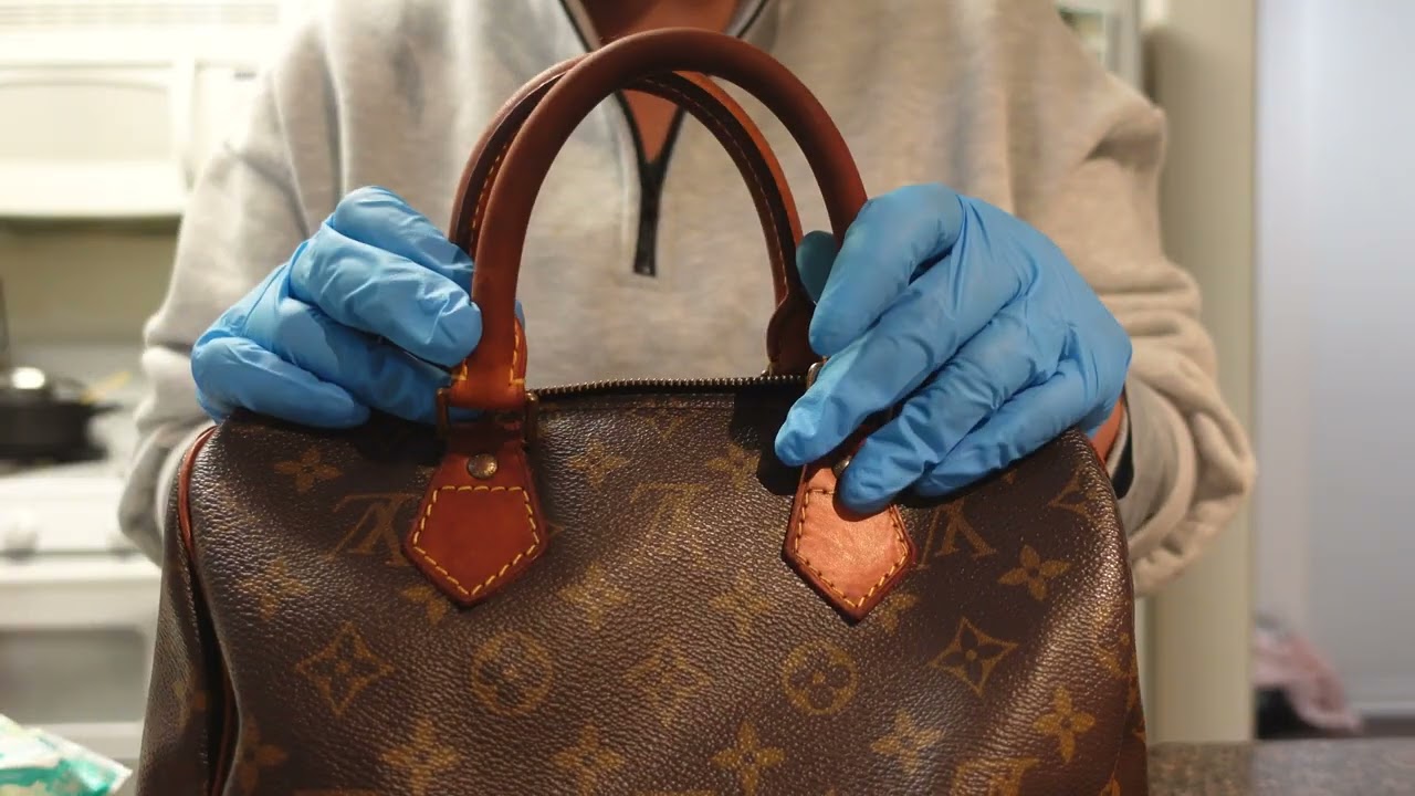 cleaning 30 YEAR OLD Louis Vuitton speedy 25!!! #louisvuitton #speedy25  #lvbag #ASMR #lvspeedy 