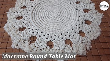 DIY Macrame Round Tablecloth | Table Mat  Tutorial | Big Coasters Macrame  #macrame #diymacrame