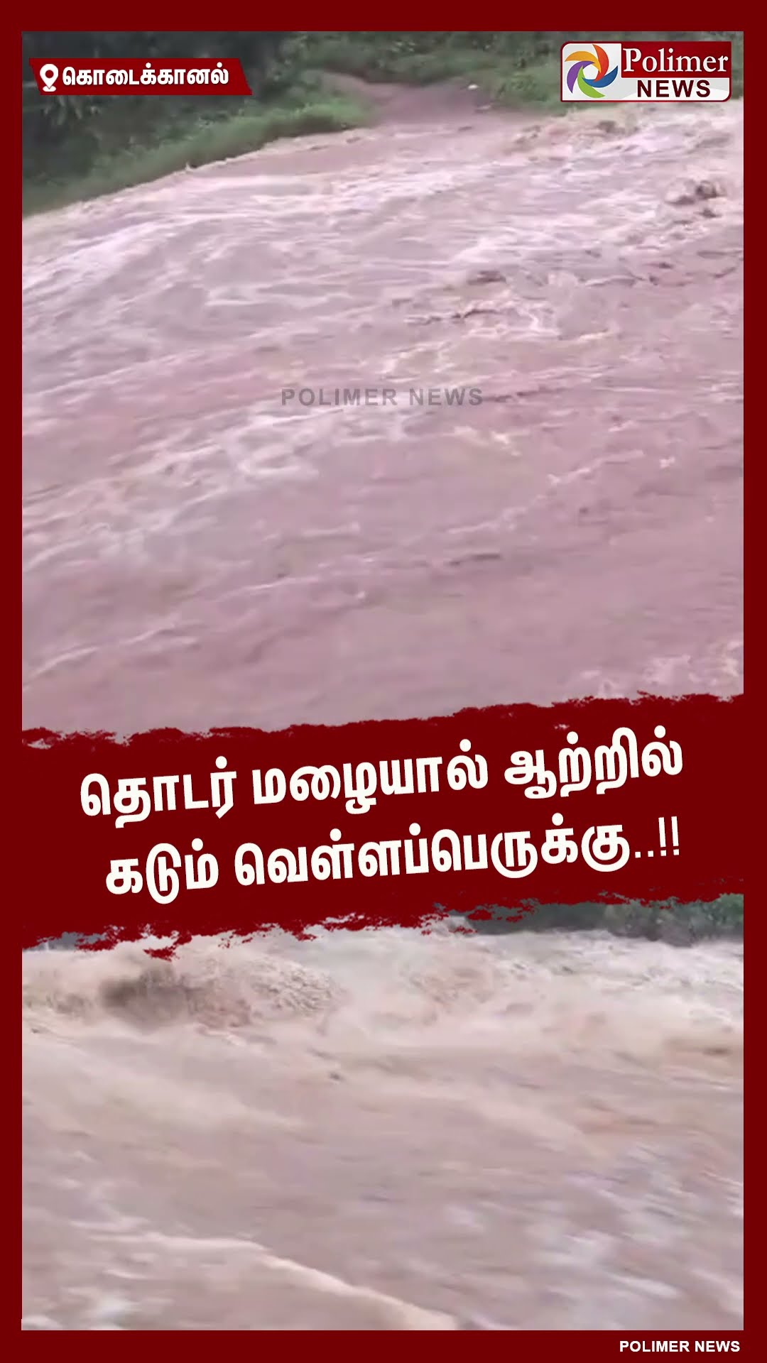 தொடர் மழையால் ஆற்றில் கடும் வெள்ளப்பெருக்கு..!!  #shorts