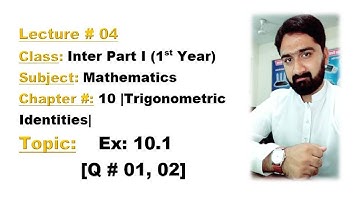 Class Inter Part I-Ch#10-Ex:10.1(Q# 01,02)-MATHEMATICS BY ALY AHMED-Inter Math