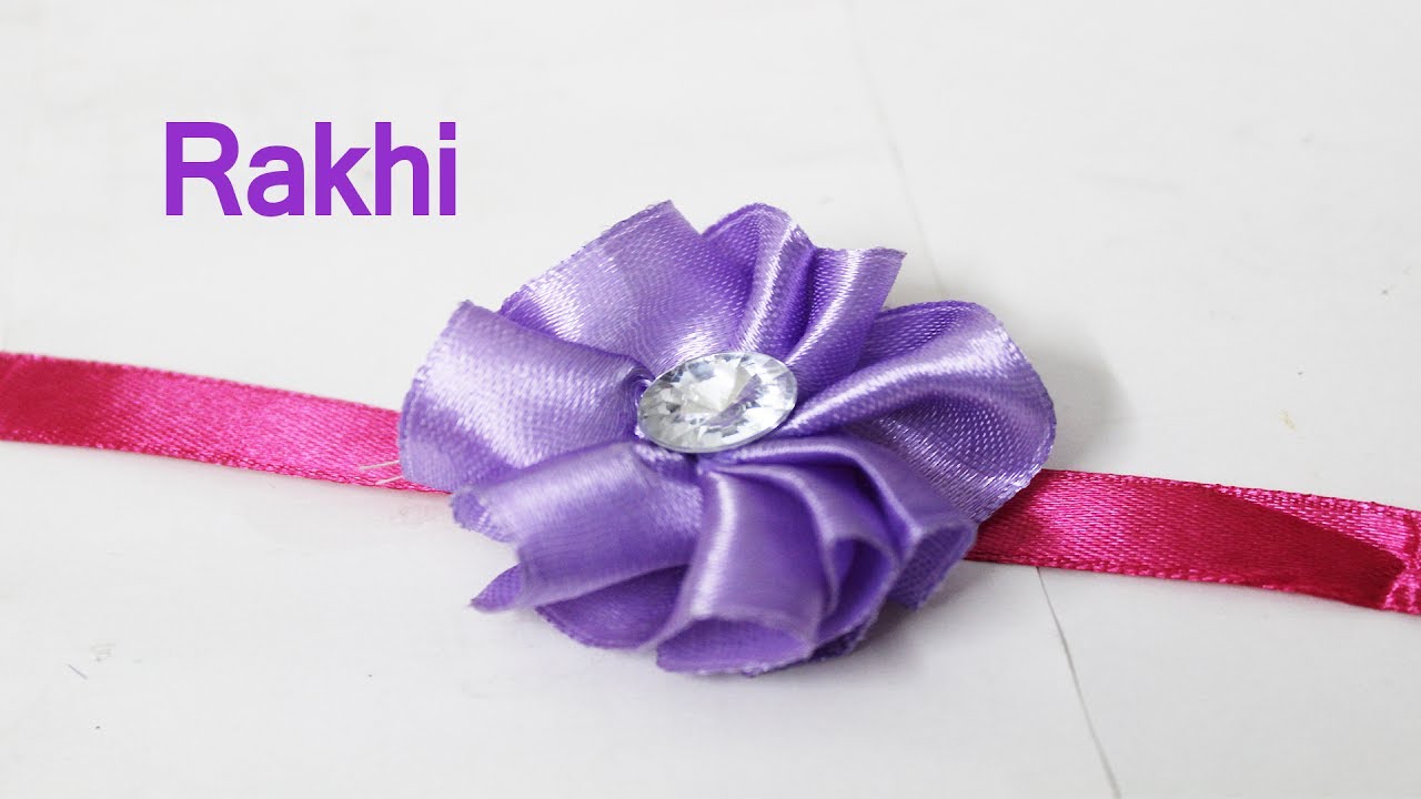 How to make Rakhi using satin ribbon Rakhi for kids YouTube