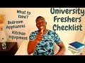 University Freshers Checklist 2021 - What you should take to university!