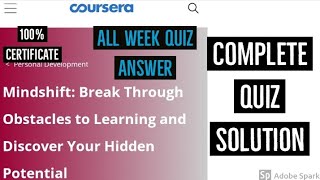 Mindshift break through obstacle to learning and discover your hidden potential all week quiz answer