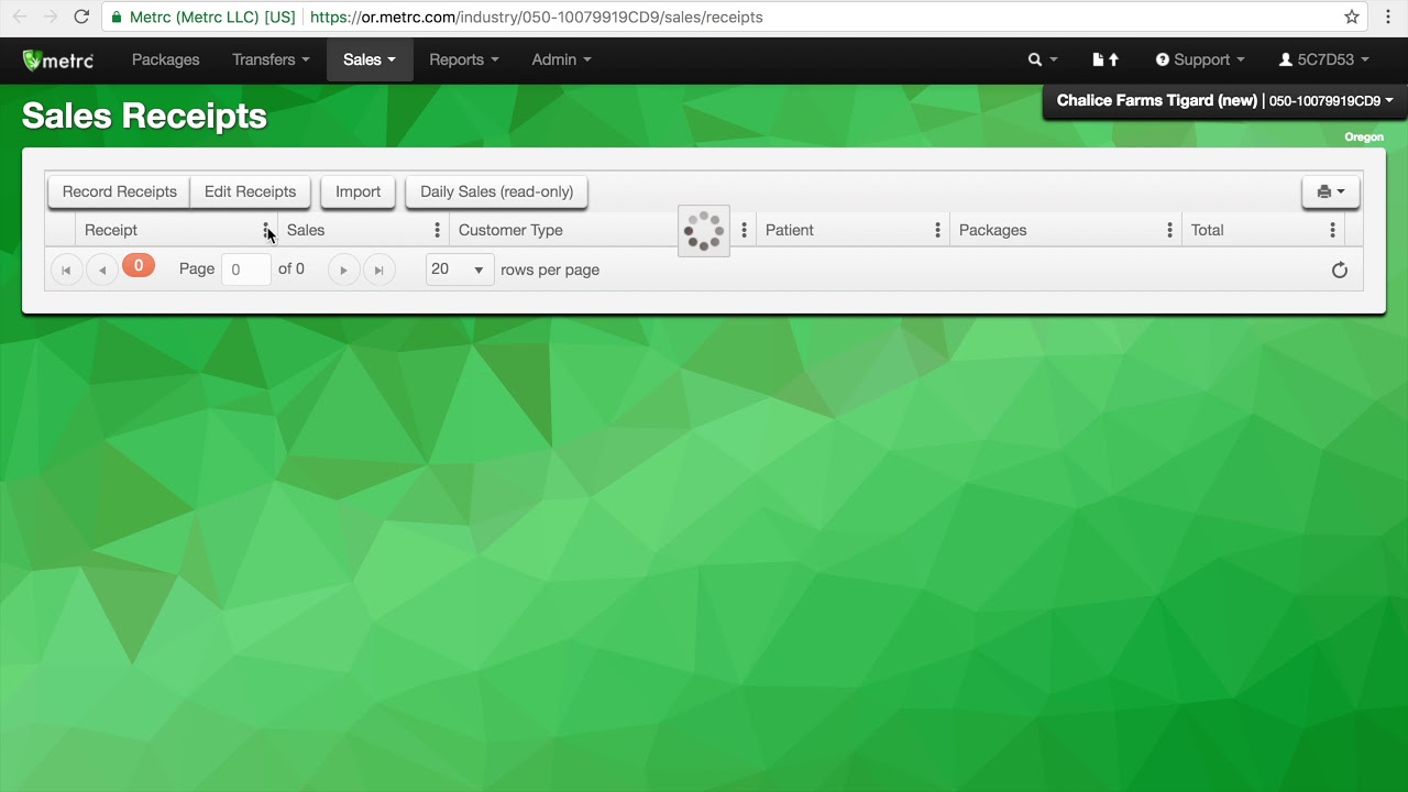 METRC Edditing Receipts