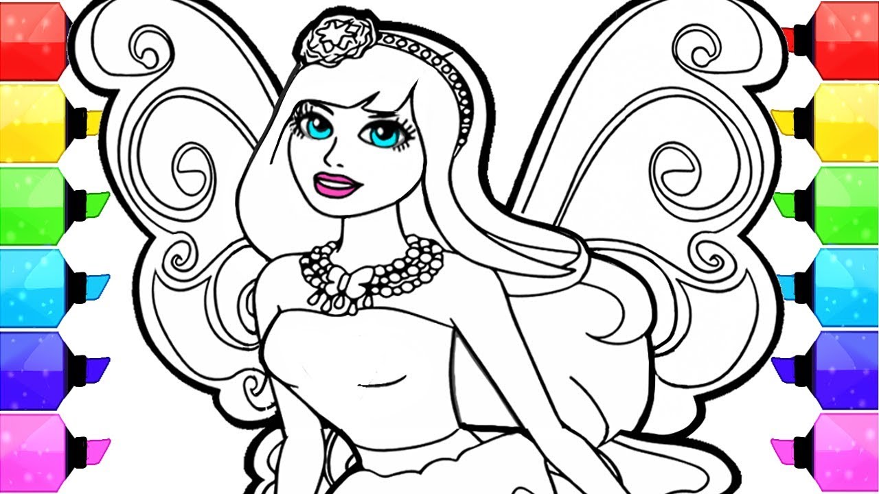 Barbie Coloring Pages How to Draw and Color Fairy Barbie
