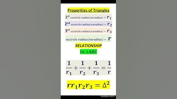 InRadius, ExRadius Relation - r, r1, r2, r3 Relation - Properties of Triangles