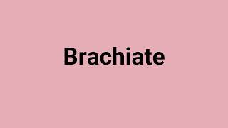 'Brachiate' Meaning and Pronunciation