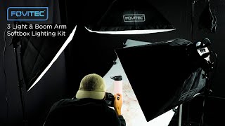 Fovitec StudioPRO 2500w Photo & Video Studio 3 Light & Boom Arm Softbox Lighting Kit screenshot 2