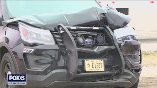New Berlin pursuit, crash; man arrested in pond | FOX6 News Milwaukee
