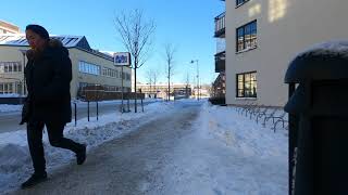 Green Screen Background A Sidewalk In A Snowy Swedenchroma Key Backgrounds