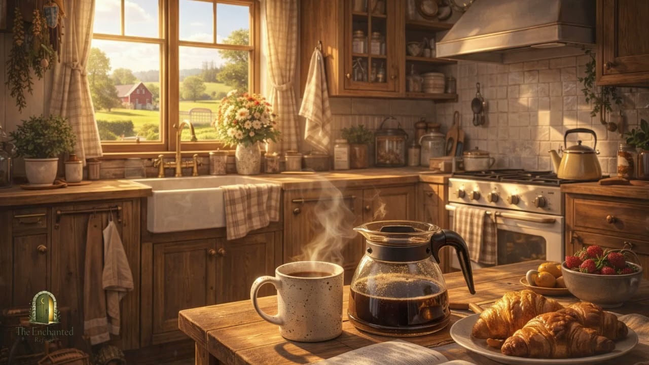 ✨ Farmhouse Morning Ambience | Birds & Soft Music #ambience #slowmorning