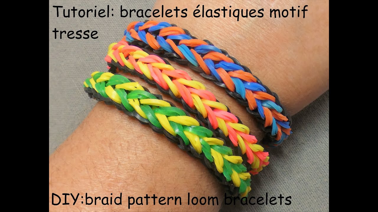 Tutoriel: bracelet élastique motif tresse facile à faire (DIY