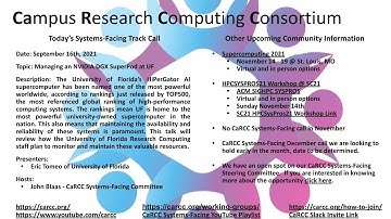 2021-09-16 - Systems-Facing - Managing an NVIDIA DGX SuperPod at UF