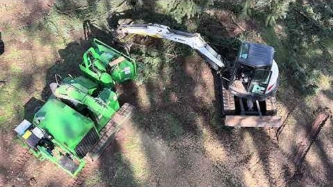 Monroe, Oregon - Track Chipper and Excavator