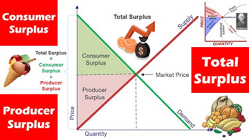 Relation Between Consumer Surplus, Producer Surplus & Total Surplus - Basic Concepts of Economics.