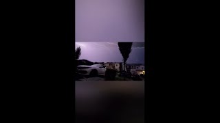 Lightning lights up the sky in Happy Valley, Oregon