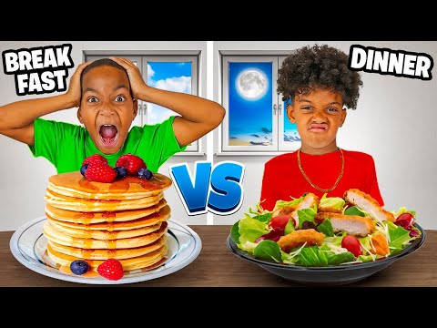 BREAKFAST VS DINNER FOOD CHALLENGE