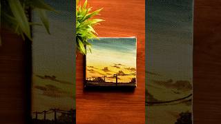 Easy Scenary Painting tutorial🎨🌅 #painting #canvas #paintingtutorial